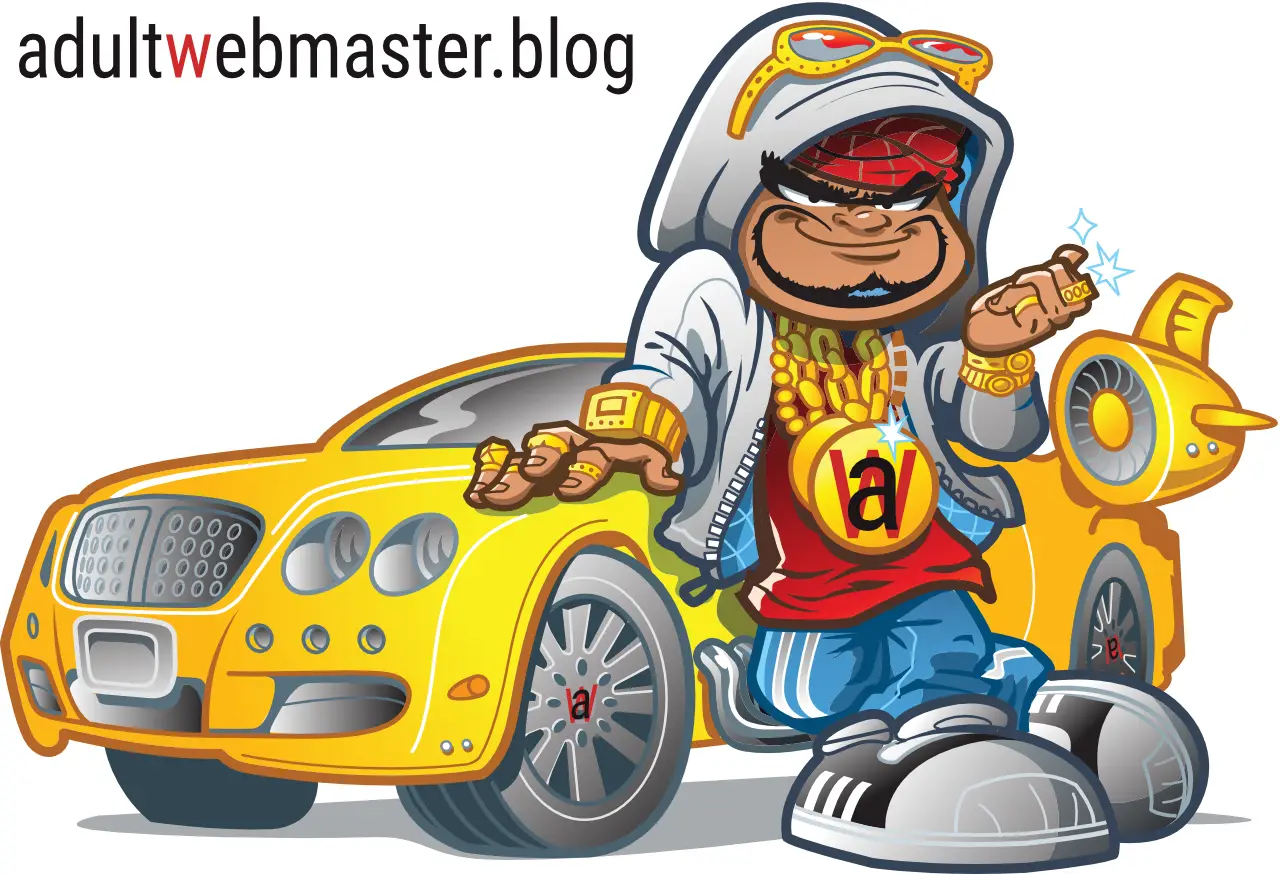 Webmaster für Erwachsenen-Inhalte mit seinem Auto.