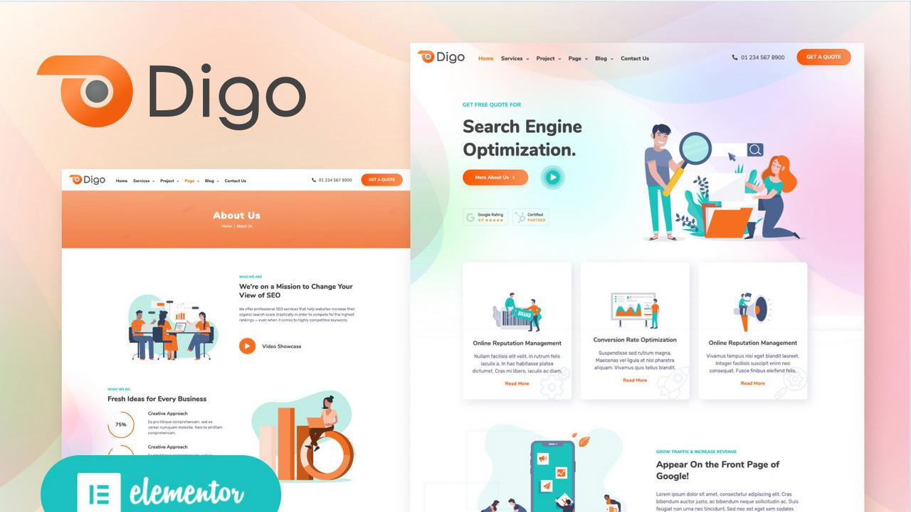 Digo - SEO and Digital Marketing Agency WordPress Elementor Theme