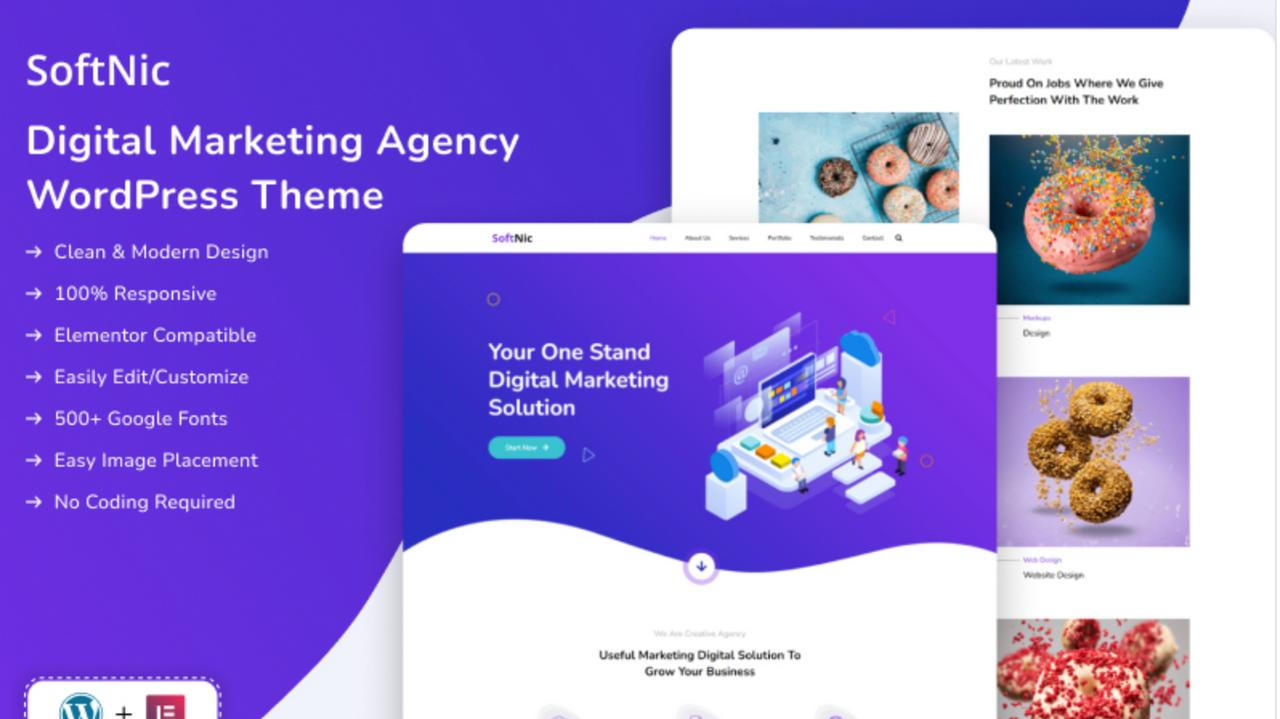 Softnic - Digital Marketing Agency WordPress Theme