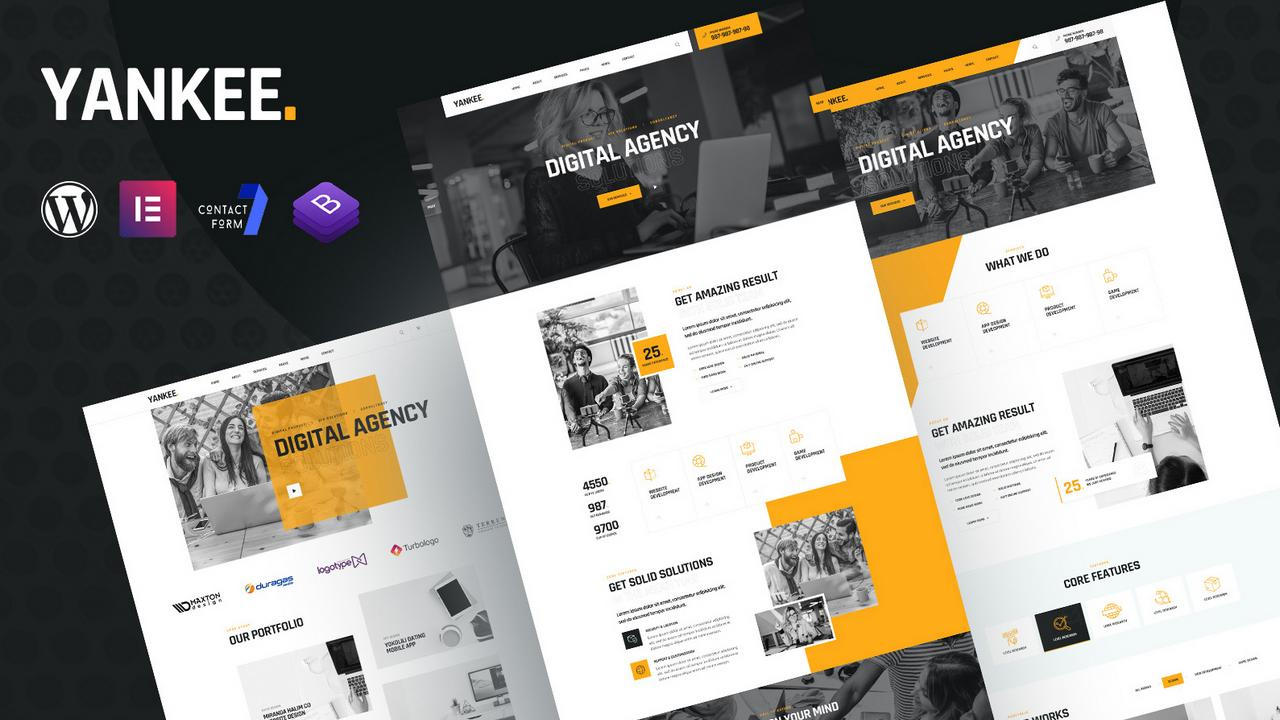 Yankee - Digital Agency Elementor WordPress Theme